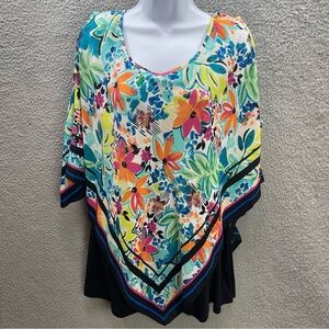 Slim Factor by Investments plus size 2X scarf poncho pullover blouse top